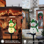 décoration noël bonhomme neige lumineux solaire extérieure intérieure clips glitter festive blanc rouge verte