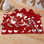 serviettes table rouge coeurs blancs moderne romantique st valentin décoration table mariage
