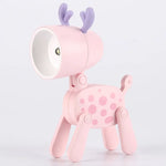 veilleuse pliante animaux chien girafe lampe table bleu jaune rose modernes clips