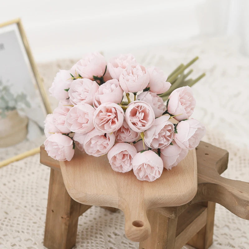 bouquet pivoines artificielles soie rose blanc violet décoration intérieure mariage anniversaire transparent minimaliste