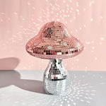 décoration moderne boule champignon rouge or argent mosaïque petite miroir disco salon chambre