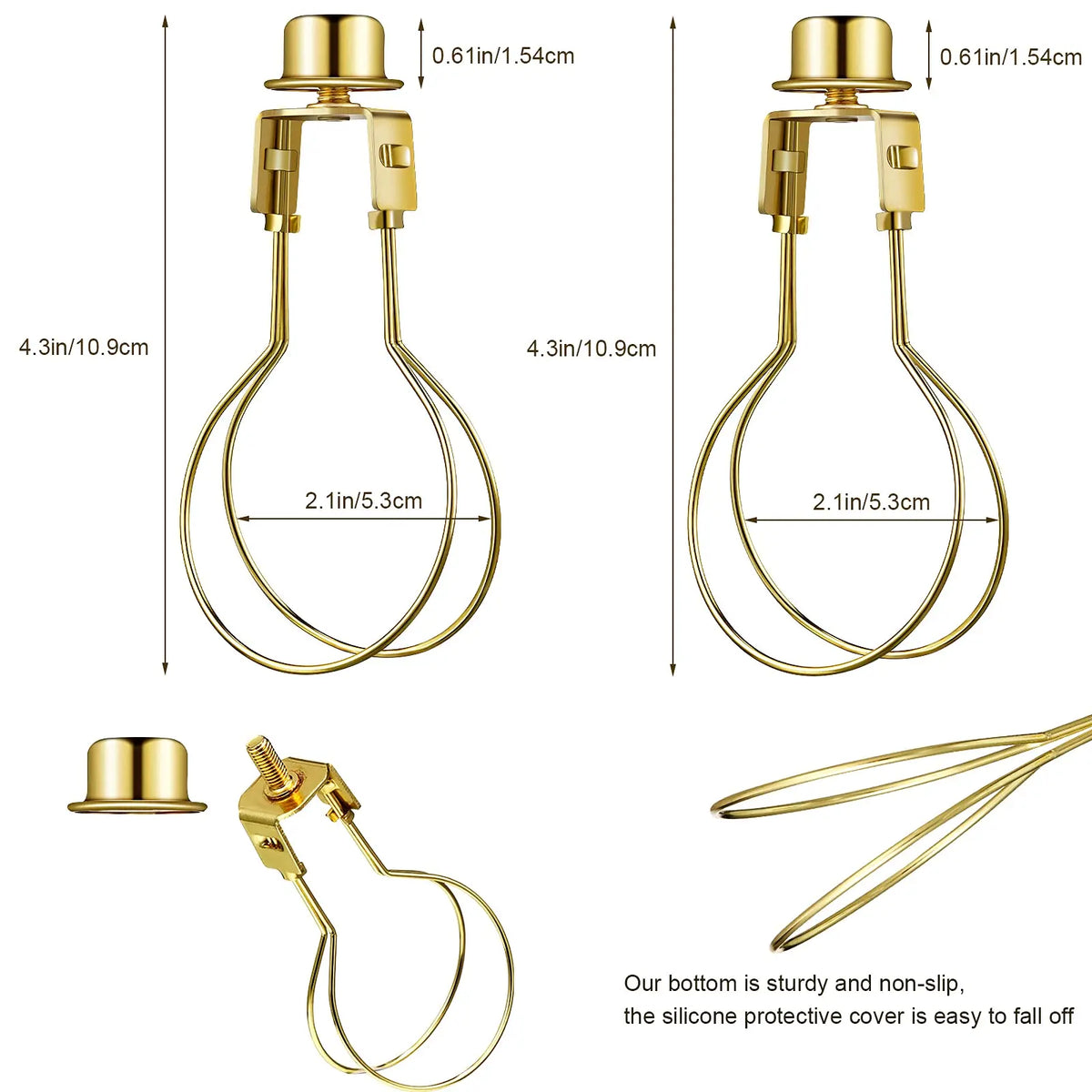 clips support ampoules or lisses modernes sécurité abat jour cuivre fer adjustable inclusion