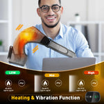 masseur électrique dos épaules vibration ceinture ajustable batterie affichage numérique contrôle température vitesse gris