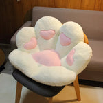 coussin patte chat peluche coeurs blancs doux lit amovible lavableDecoration mignonneAdultes