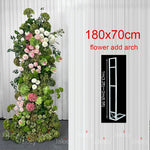 Arche décorative moderne fleurs artificielles vert rose blancextérieur maison événement