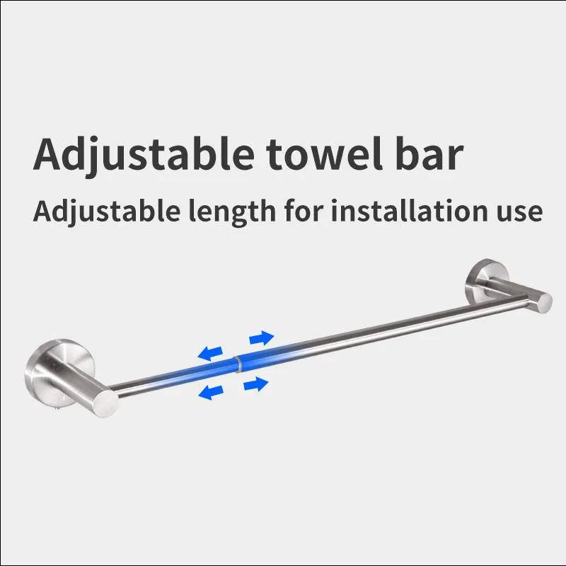 barre serviettes ajustable acier inoxydable noir argenté doré moderne salle bain fixations incluses