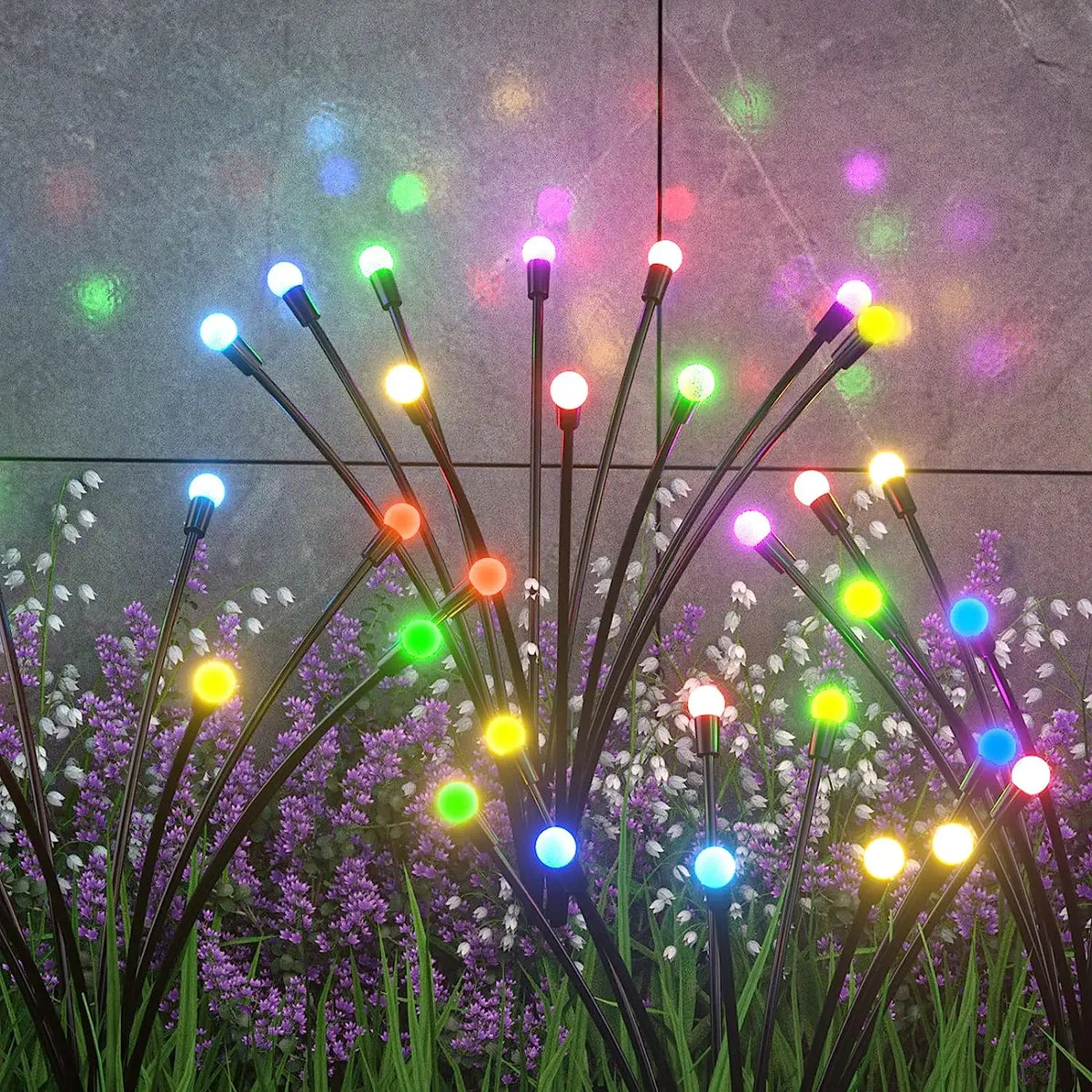 guirlande lumineuse solaire multicolore boules sphériques moderne décoration extérieure fête mariage led étanche ip65