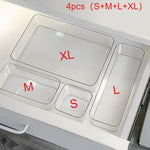 organiseur tiroir transparent compartiments multiples rangement cosmétiques réutilisable moderne sans motif