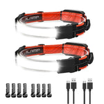 lampe frontale led rechargeable sangles ajustables éclairage arrière rouge camping pêche sport utilitaire