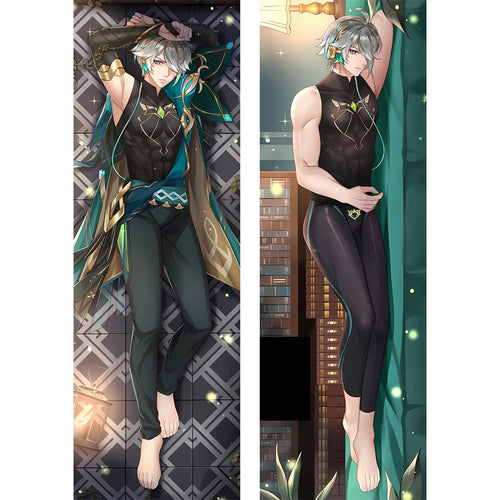 housse coussin dakimakura anime alhaitham genshin impact grande taille décoration lit chambre coton