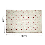 serviettes polyester coton rouge bleu marine vert beige coeurs points classique