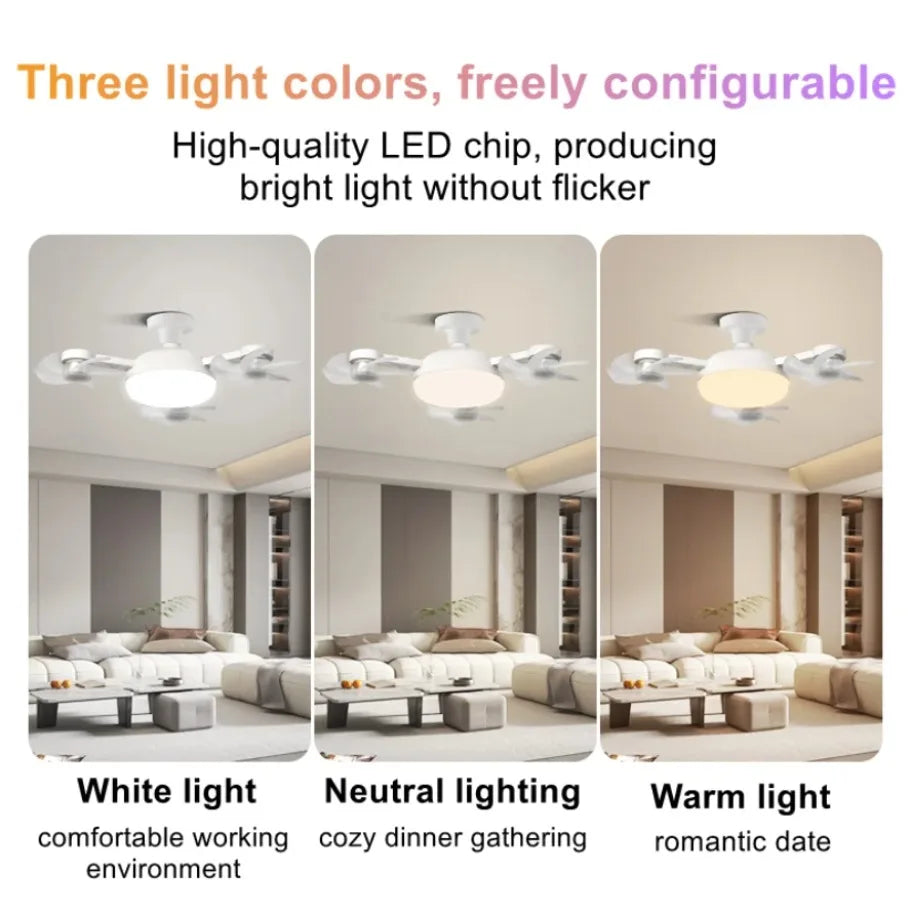 ventilateur plafonnier lampe led blanc moderne télécommande têtes ac 85 265v ul rohs cem
