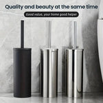 brosse wc murale acier inoxydable noir moderne adhésif poignée bristles