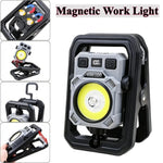 lampe travail magnétique noir clips port usb rechargeable led robuste pratiqueextérieur
