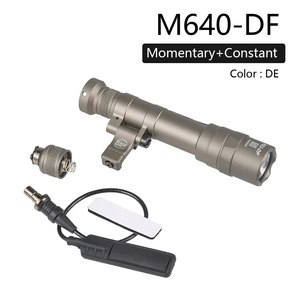 lampe torche tactique led noir texturée clip picatinny rechargeable chasse airsoft moderne