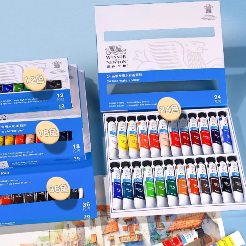 ensemble peintures aquarelle 36 couleurs bouteilles pinceaux papier artiste opacité vibrant