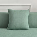 housse coussin imperméable polyester 45x45cm plaid carré moderne vert menthe gris blanc