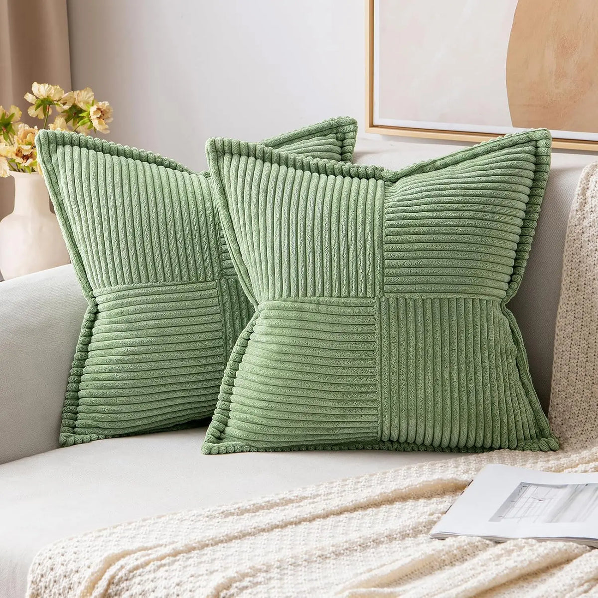 housse coussin velours côtelé rayé beige coussin support lombaire sieste lit classique polyester coton