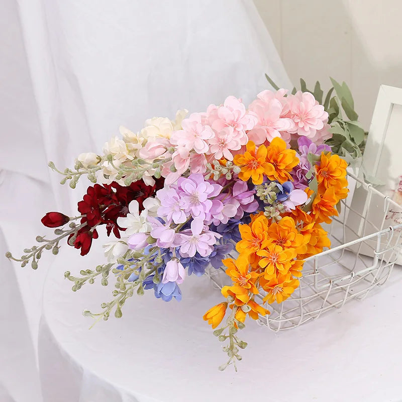 Bouquet artificiel multicolore décoration intérieure moderne mariage anniversaire baby shower pièces