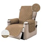 housse fauteuil inclinable noir beige quilté moderne boucles métalliques poche polyestère nettoyage sec automne
