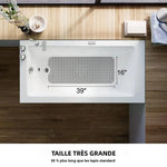 tapis bain antidérapant gris texture bulles massage ventouses salle bain grande taille