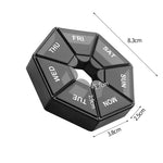 boîte rangement pilules semaines transparente moderne compartiments rigidifiants couvercle pratique portable voyage