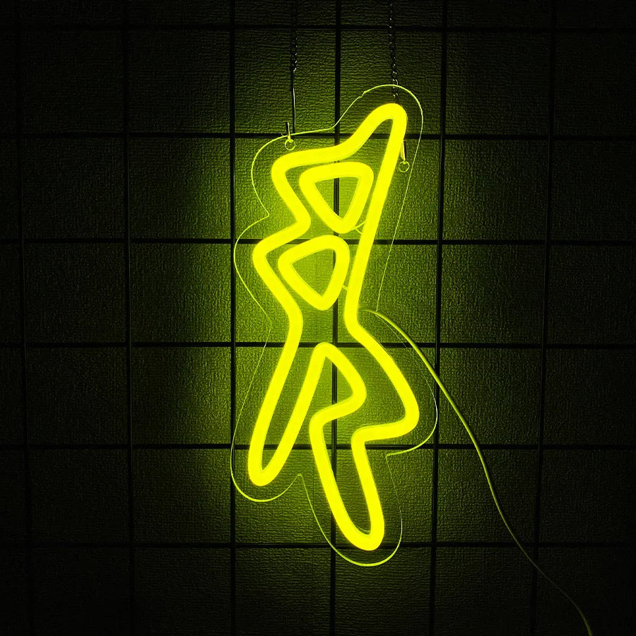 néon lumineux cyberpunk game zone texte abstrait vert bleu jaune rose violet moderne