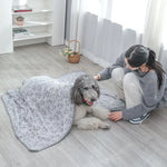 couverture animaux douce imprimé pattes gris rose confortable lavage main chiens différentes tailles