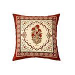 coussin carré fleuri rouge velours polyester traditionnel décor maison voitures 45x45cm 55x55cm
