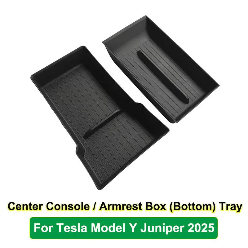 organisateur console centrale noir texturé bacs rangement minimaliste moderne accessoires voiture