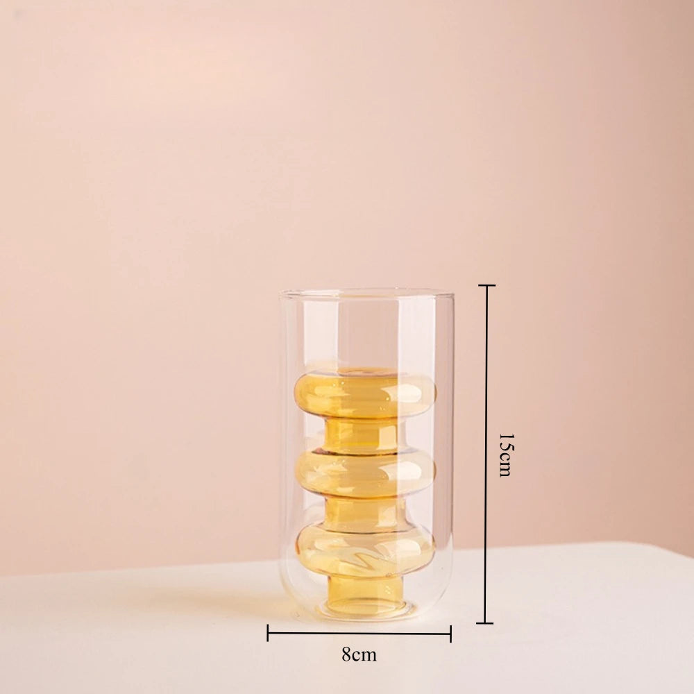 vase verre moderne transparent orange vert minimaliste sculptural geometrique