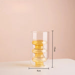 vase verre moderne transparent orange vert minimaliste sculptural geometrique