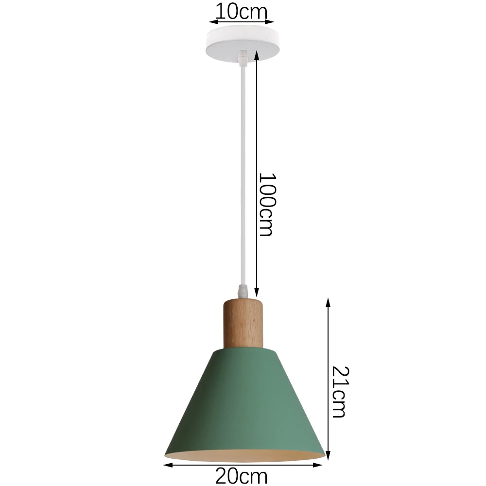 suspension lumineuse moderne vert conique câble suspendu salon chambrehôtel