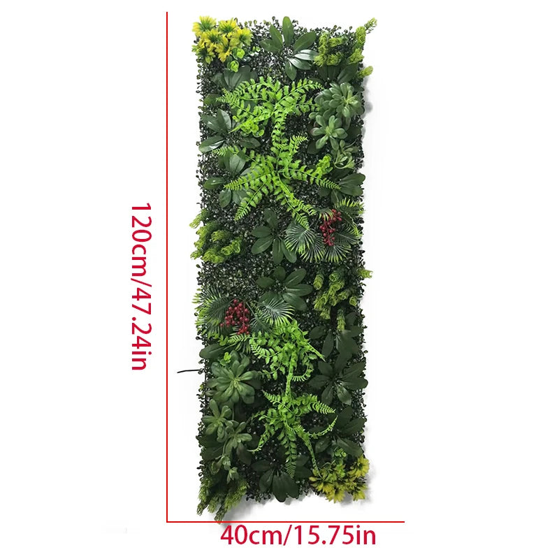 panneau mural végétal artificiel moderne 120cm 40cm feuilles vertes naturelles intérieur