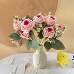 Bouquets artificiels roses soie décoration intérieure romantique classique maison événements fêtes