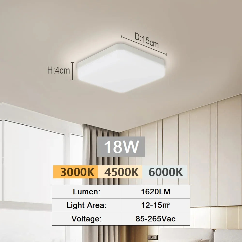 lampe led moderne blanc plat carré clips simple.surface 18w 24w 36w 48w