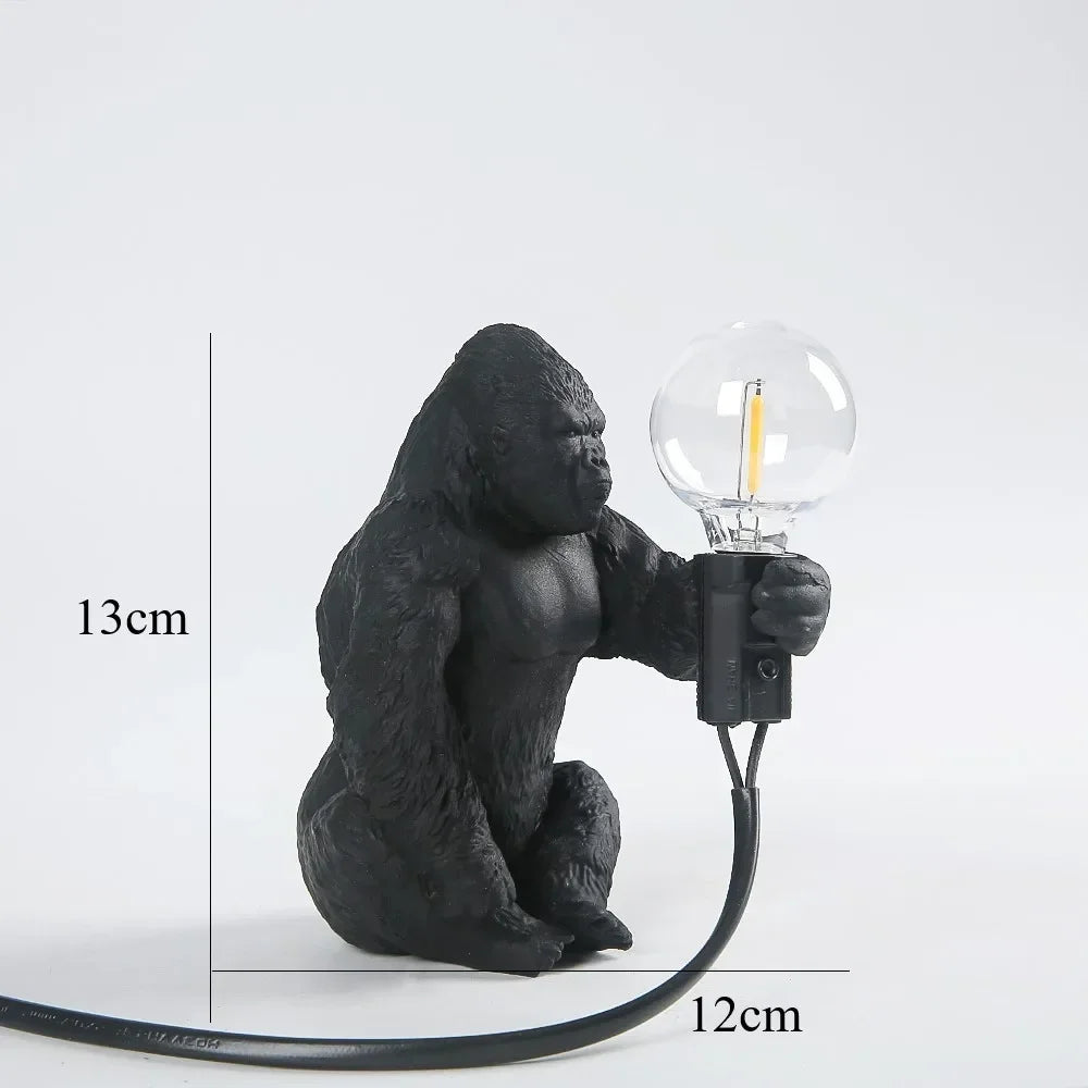 lampe poser gorille bronze noir blanc décoration intérieure moderne ampoules led câbles électriques certifiées