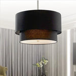 suspension lumineuse deux abat jour textile lin couleur beige noir blanc moderne minimaliste