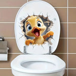 sticker mural oiseau dessin animé adhésif orange jaune gris blancintérieur moderne pvc