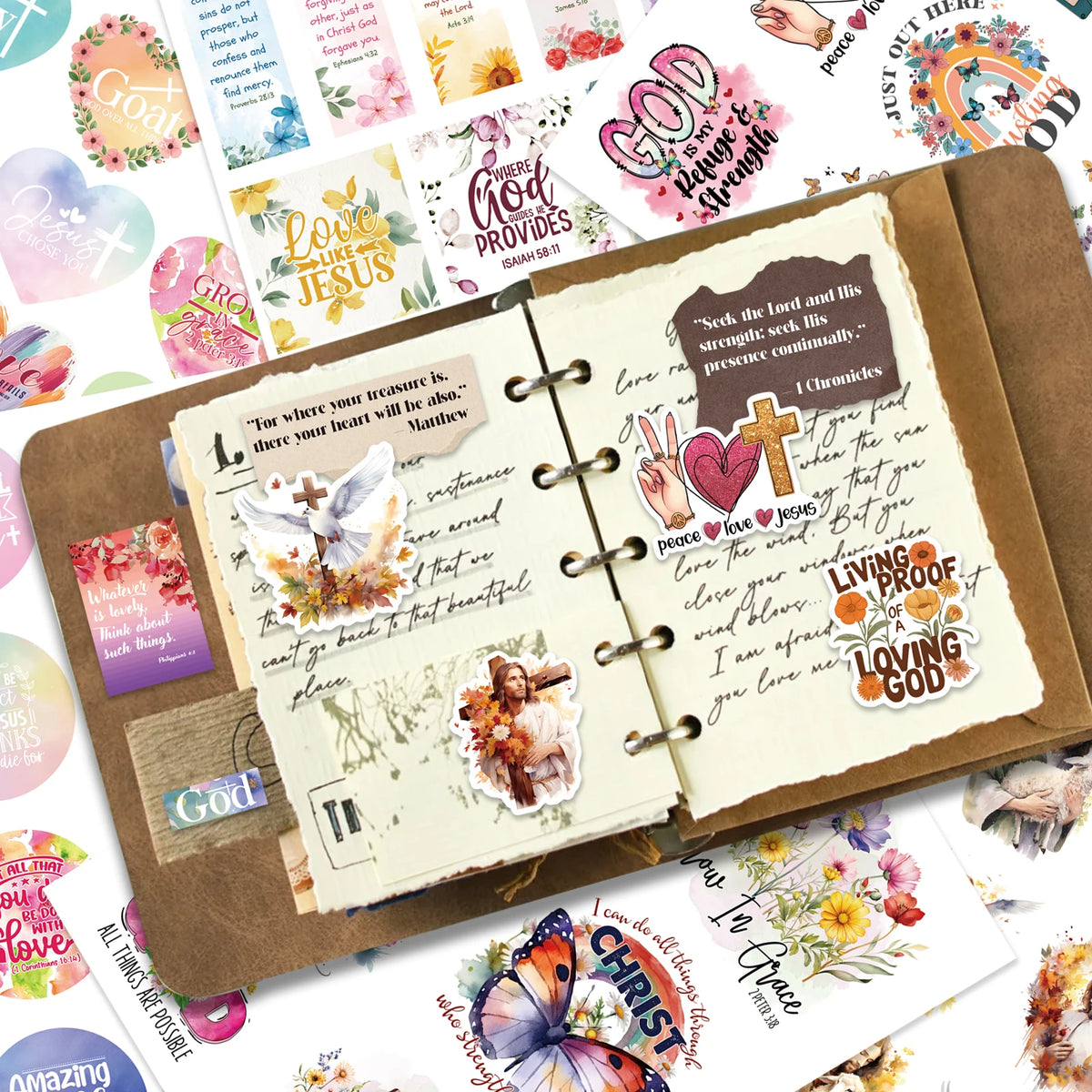 livre stickers religieux fleurs papillons textes bible inspirants coloriage journal planner