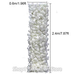 panneau floral decoratif blanc rouge fleurs artificielles toile fond mariage mur fleurs decoratif