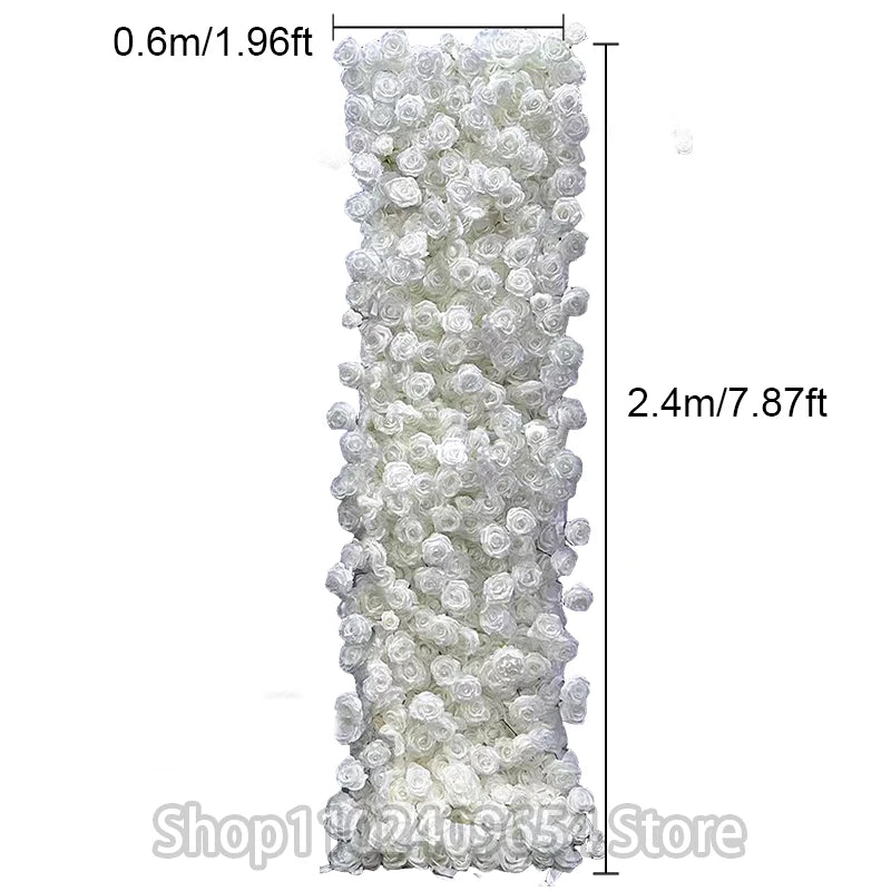 panneau floral decoratif blanc rouge fleurs artificielles toile fond mariage mur fleurs decoratif