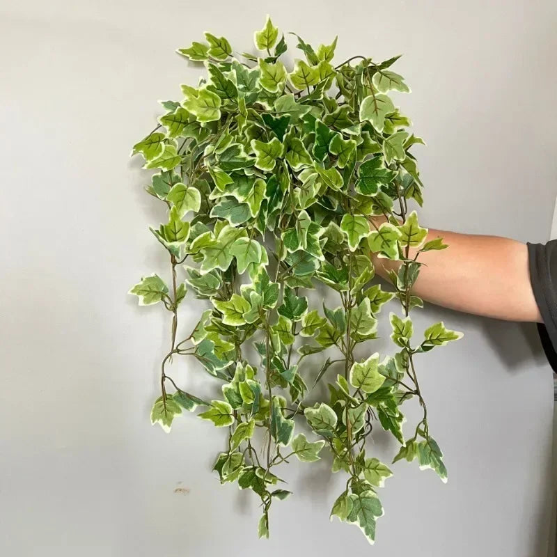 plantes artificielles feuilles vertes vigne moderne minimaliste extérieur accroché chaines métalliques