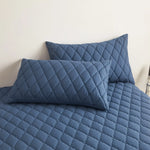 taies d'oreiller imperméables patchwork bleu moderne maison carreaux géométriques polyester 300 fils