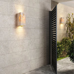 Applique murale en travertin et métal gris pour décoration de salon