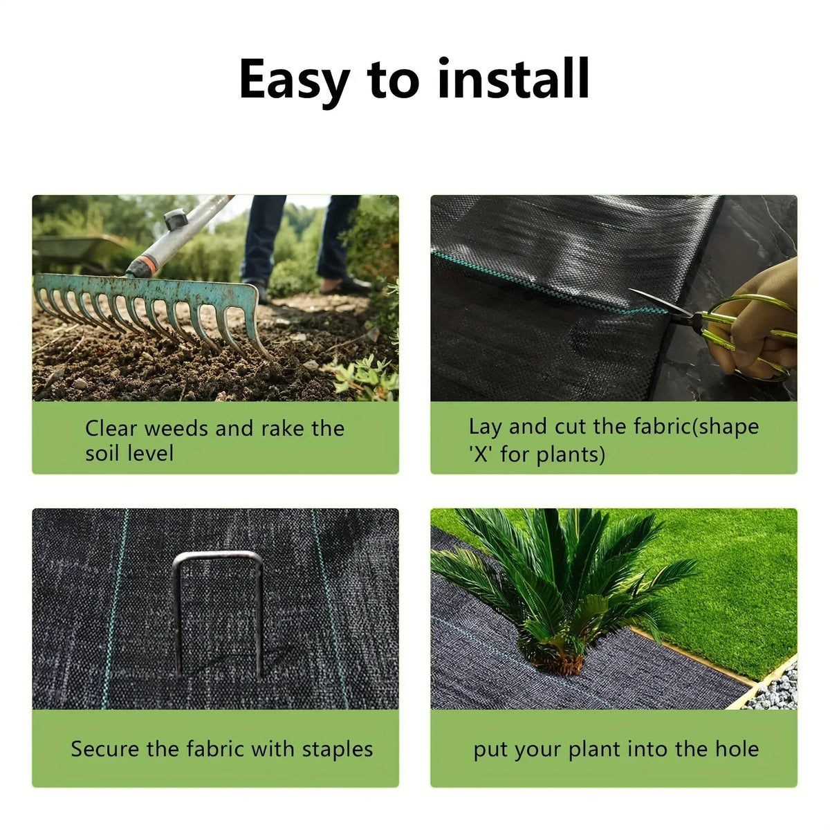 tissu protection jardin noir texture tissée opacité pratique résistant staples large variété tailles
