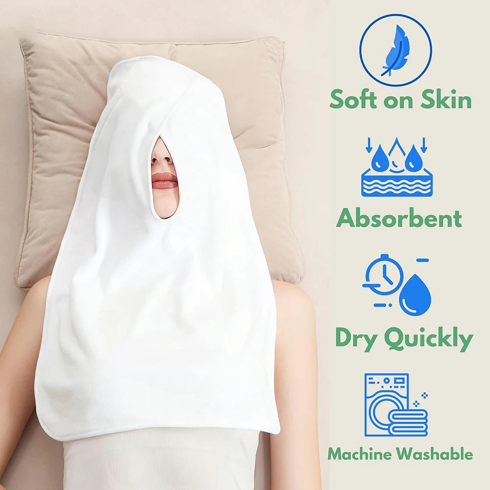 serviettes tête blanches unies opaques modernes lot visage massage relaxation