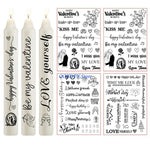 bougies blanc amour saint valentin moderne décoratif symboles textes imprimes opaques