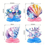 décoration fête anniversaire sirènes coquillages méduses étoiles mer bannières adhésives thème sous marin