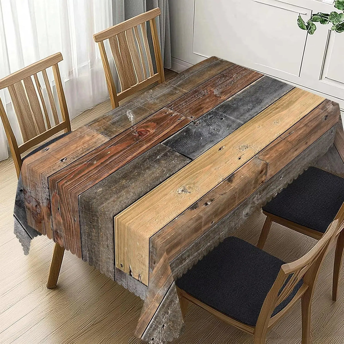 nappe table rustique vintage texture bois gris brun clair moderne réutilisable rectangle maison